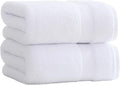 27x55 Bath Towels 100 Percent Cotton 650GSM Luxury Super Soft Absorbent Bathroom Towels (White,Pack of 2)