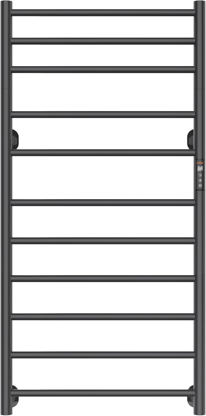 Foldable Heated Towel Rack, Dual-Zone Electric Towel Warmer Rack with Timer, GFCI Plug-in or Hardwired, Wall-Mounted, Drill-Free Installation, Twilight Grey, CA3-1100X550-Standard-TG