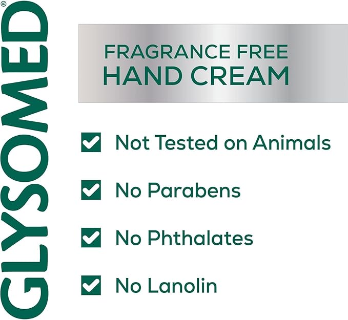 Glysomed Hand Cream 1.7 Oz Purse Travel Size Fragrance Free (3 Tubes)