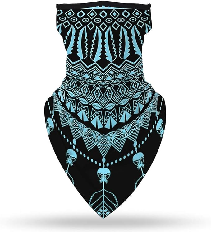 YAYOUREL Neck Gaiter Face Mask Bandanas for Men Women UV Face Scarf Cover Ear Loop Hole Facemask for Fishing Running Cycling