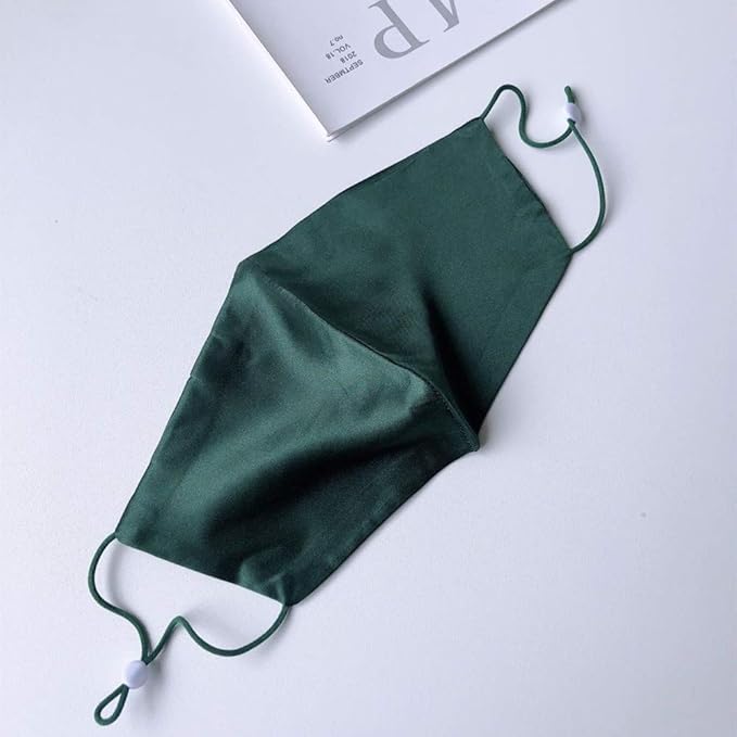ROSEWARD 100% Mulberry Silk Face Mask for Women Men Reusable Adjustable with Filter Pocket
