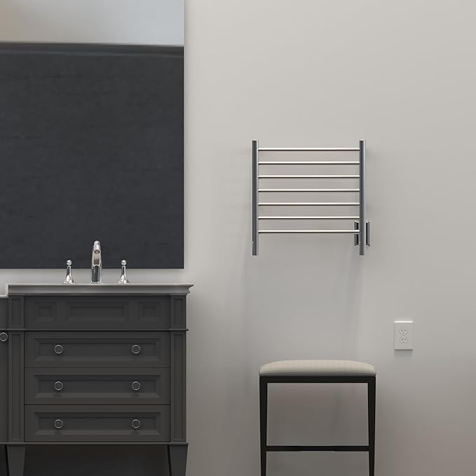 Amba RWHS-SP Radiant Small Hardwired Plug-in Combo 7 Bar Towel Warmer in Polished