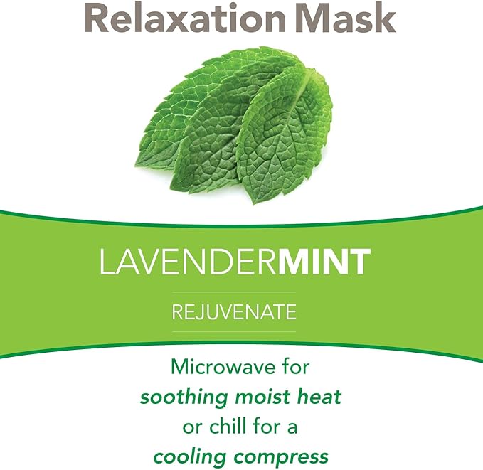 Bed Buddy Aromatherapy Eye Mask with Warm and Cold Therapy for Stress Relief - Microwave-Safe Eye Pillow & Sleep Mask, Blue, Lavender & Mint Scented
