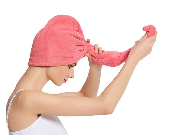 HOPESHINE Hair Towel Twist Women's Soft Shower Towels for Hair Turban Wrap Drying Head Towels Great Gift for Women (Blue+Purple+Rose Red 3-Pack)