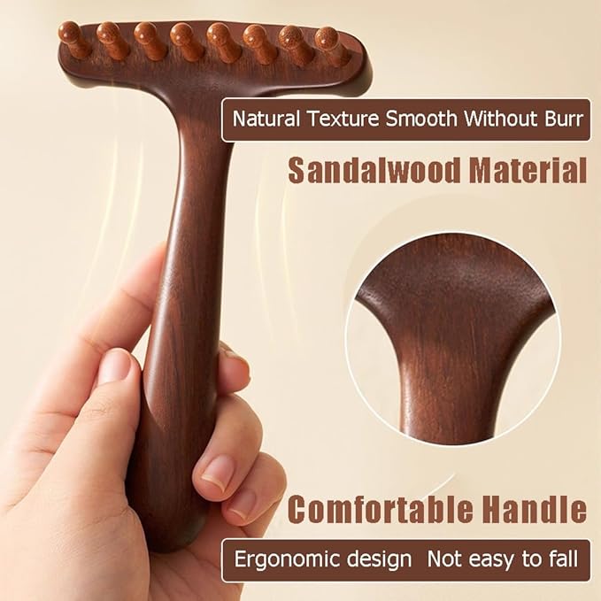 OULIGET Wood Gua Sha Massage Tools Set,Scraping Scalp Comb,Scraping Natural Wooden Gua Sha Tool for Headache,Back,Neck,Shoulder Relaxation,Neck Massage Comb.