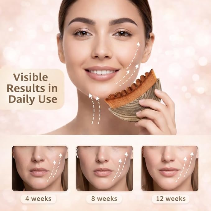 2PCS Lymphatic Contour Face Brush, Ergonomically Designed to Fit The Skin Precisely and Relieve Fatigue, Facial Massage Brush for Drainage & Sculpting- Anti-Puffiness, Detox & Lift, Dry Brushing Face