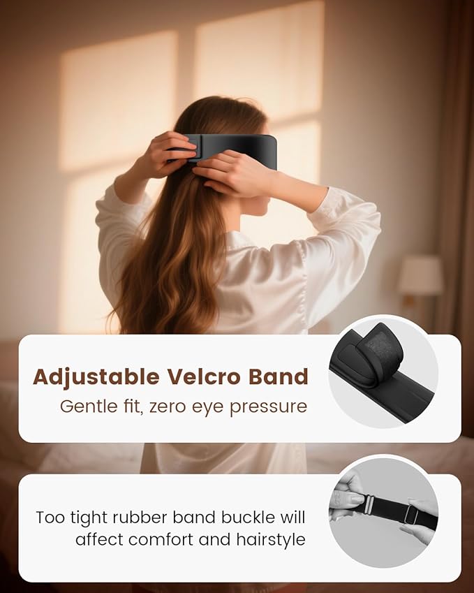 Anydance Heated Eye Mask - Cordless Eye Mask for Dry Eyes, Eye Relief, Improved Sleep, Timed Shutdown, 4 Temperature, Washable Eye Heating Pad for Travel, Removable for Cleaning - Black