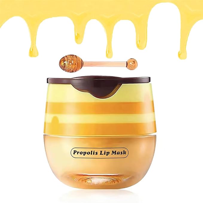 1 Pack Fruit Lip Balm, Moisturizing & Smoothing Lip, Hydrate Repair Prevent Dry Cracked Lip Sleeping Lip Mask, Effective Reduces Lip Lines Lip Care (Honey)