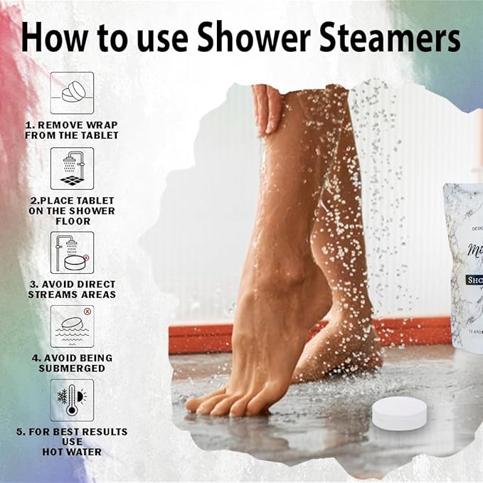 Shower Steamers Aromatherapy - Mothers Day Gift for Mom, 12pc Shower Bombs Vapor Tablets w/Organic Essential Oils for Vaporizing Steam Spa, Bath Bombs Tablets, Birthday, Selfcare Gifts for Women, Men