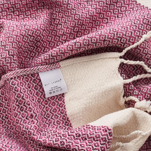 BAY LAUREL Turkish Hand Towel – Pack of 2 | Soft & Absorbent Decorative Towels for Bathroom, Hand, Face, Hair, Gym, Yoga, SPA, Kitchen & Tea | Boho Decor (Fuchsia, Diamond 16x40 Inches (Set of 2) - Image 2