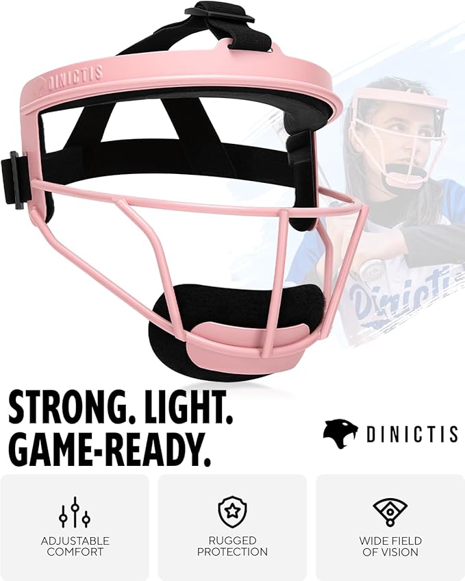 Dinictis Softball Face Mask, Lightweight, Comfortable, with Wide Field Vision, Durable and Safe Face Guards, Premium Protective Softball Fielder's Mask