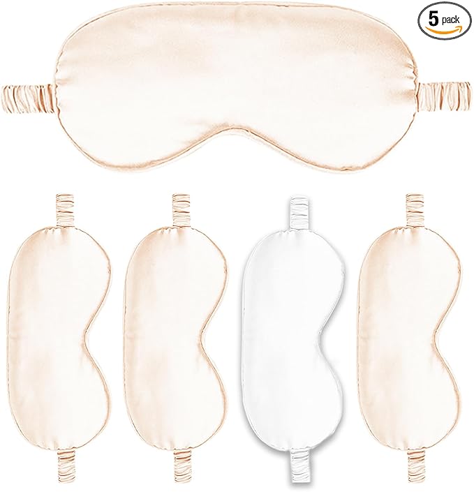 Sleep Masks 5PACK Silk Eyes Cover Satin Eye Mask Silky Blackout Soft Blindfold Sleeping Eyeshades Covers Bridesmaid Gifts