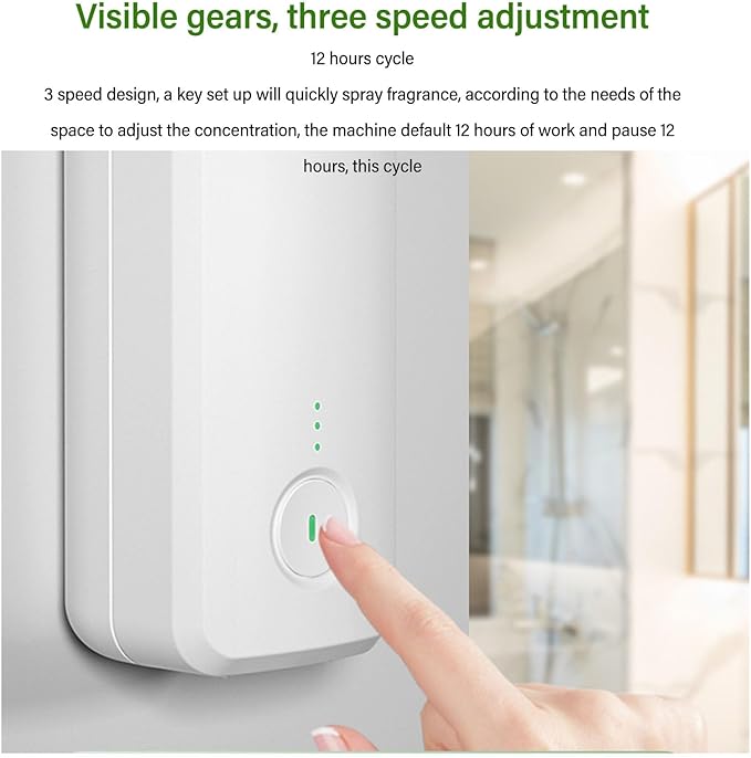 Automatic Essential Oil Diffuser, Wall Mount Standing Scent Fragrance Dispenser with Timed Misting Customized Scents Quiet Electric Air Freshener Spray Dispenser for Bathroom