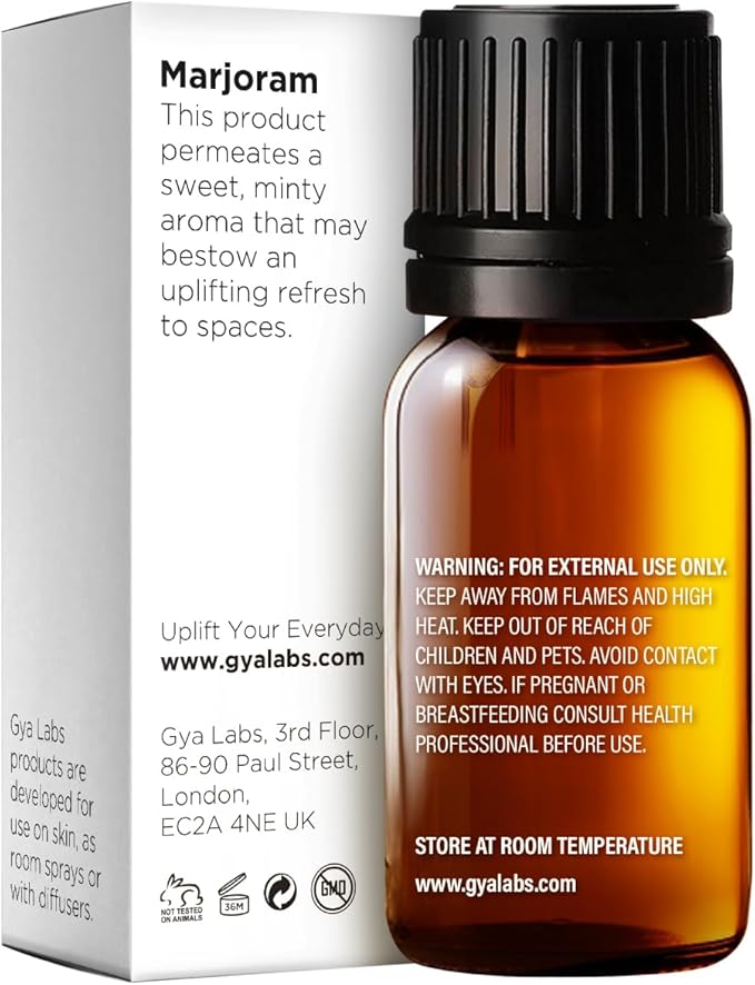 100% Pure Marjoram Essential Oil - 0.34 Fl Oz - Marjoram Oil for Hair, Skin, Diffuser, Aromatherapy & DIY Candle Making Scent