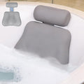 4D Silicone Bath Pillow for Tub, Upgraded Adjustable Bathtub Pillow Head Neck Back Support with Suction Cups, Quick-Dry and Non-Slip Bath Pillow Luxury Bathtub Pillow, Spa Gifts for Women, Mom (Grey)