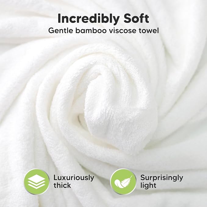 KeaBabies Hooded Baby Towel for Newborn - Viscose Derived from Bamboo Large Baby Bath Towels with Hood for Boys, Girls, Toddler, Extra Absorbent & Soft Newborn Bath Essentials (KeaStory, Regular)