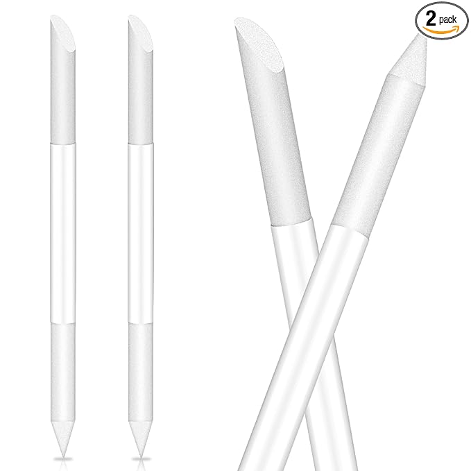 Glass Cuticle Pusher Set of 2 Cuticle Remover Tool Glass Nail Cuticle Trimmer Stick Double Sided Glass Manicure Sticks Angled Cuticle Filing Pusher