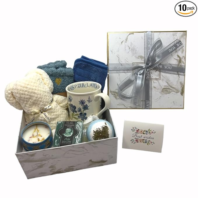 Spa Gift Baskets for Women,Luxury Self Care Gifts for Mom,Get Well Soon Gifts for Friend,Thank You Relaxing Box Gifts for Women 20th,30th,40th,50th,60th 70th 75th Birthday,Anniversary