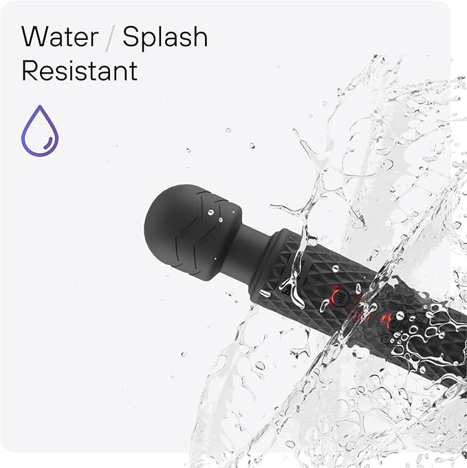 bed geek Handheld Cordless Personal Wand Massager – Waterproof, USB Rechargeable, 20 Vibration Patterns, 8 Speeds, Memory Feature, Skin-Soft Silicone for Ultimate Relaxation Tool