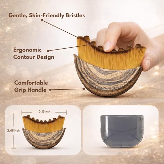 2PCS Lymphatic Contour Face Brush, Ergonomically Designed to Fit The Skin Precisely and Relieve Fatigue, Facial Massage Brush for Drainage & Sculpting- Anti-Puffiness, Detox & Lift, Dry Brushing Face