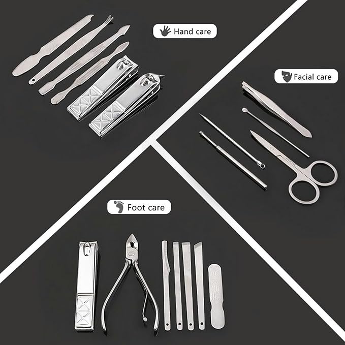 Nail Clippers Set Women Personal Care Tools Accessories Professional Manicure Pedicure Kit with Travel Case Nail Grooming Kit Gifts for Men Women Father Mother