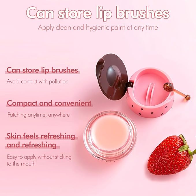 3 Packs Fruit Lip Balm, Moisturizing & Smoothing Lip, Hydrate Repair Prevent Dry Cracked Lip Sleeping Lip Mask, Effective Reduces Lip Lines Lip Care (Honey & Strawberry & Watermelon)