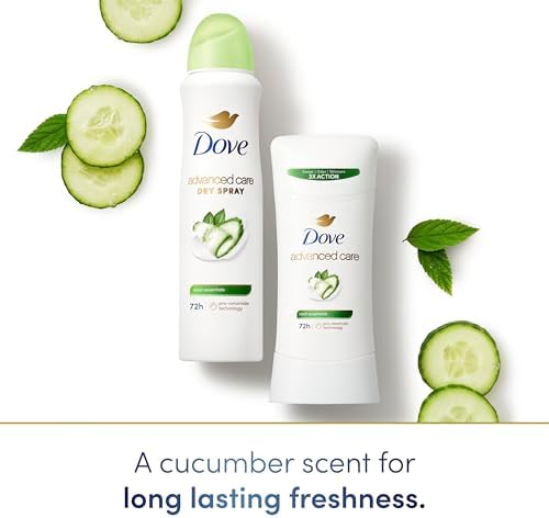 Dove Advanced Care Anti Deo Stick Cool Essentials Pack of 12 for helping your skin barrier repair after shaving 72 h odor control and all-day sweat protection with Pro Ceramide Technology 2.6 oz - Image 4