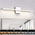 Chrome Vanity Lights for Bathroom 5CCT Dimmable Bathroom Lighting Fixtures Over Mirror Adjustable Lighting Angle Wall Light Fixtures 23.6 inch Long 18W LED Bar Light
