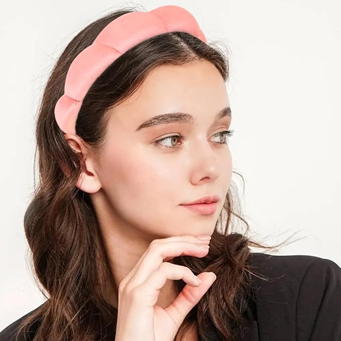 Spa Headbands for Washing Face or Facial, Makeup Headband for Women, Skincare Hair band, Puffy Terry Cloth Face Washing Head band for Maskup, Skin Treatment