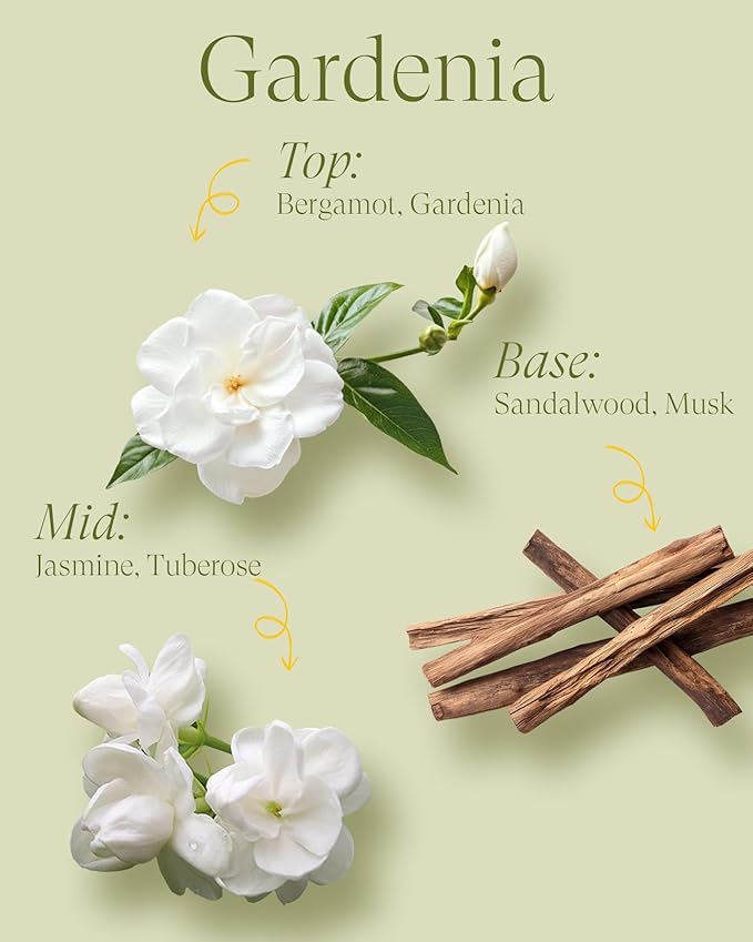 M&SENSE Two-Wicks Gardenia Scented Candles 12oz,2 Wick Soy Spring Soy Candle,Mother's Day Candle, Natural Soy Wax for Home Scented, Floral Scented Birthday Candles for Her
