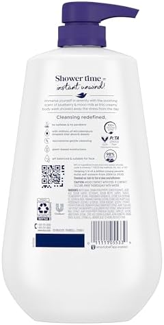 Dove Body Wash Unwind with MicroMoisture, Blueberry & Moon Milk, 30.6 oz - Image 2
