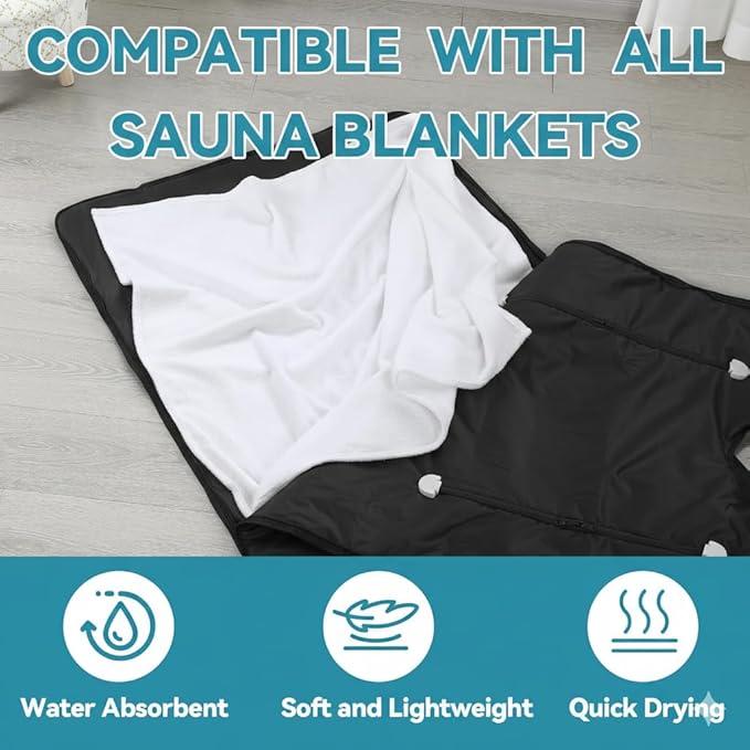 Sauna Towels for Infrared Sauna Blanket -Reusable & Machine-Washable Sauna Towel Insert for Blanket (Cotton)-White