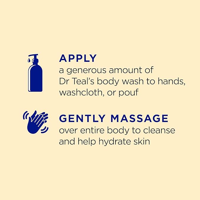 Dr Teal's Body Wash with Prebiotic Lemon Balm, Sage & Thyme Essential Oils, Magnesium, 24 fl oz, 2 Pack