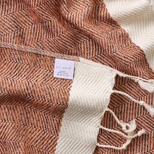 BAY LAUREL Turkish Hand Towel – Pack of 2 | Soft & Absorbent Decorative Towels for Bathroom, Hand, Face, Hair, Gym, Yoga, SPA, Kitchen & Tea | Boho Decor (Orange, Herringbone 15x26 Inches (Set of 2) - Image 6