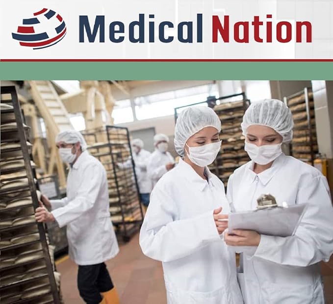 Medical Nation 21" Disposable Bouffant Caps Hair Net | CASE OF 1000, Green | Hairnets, Non-Pleated Head Hair Covers |For Medical, Labs, Nurse, Tattoo, Food Service, Hospital, Cooking - Size 21" Green