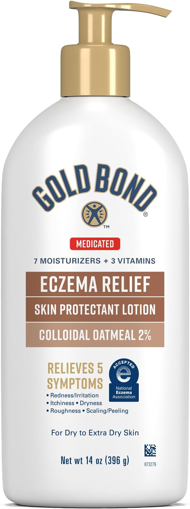 Gold Bond Medicated Eczema Relief Skin Protectant Lotion, 14 oz Lotion With 2% Colloidal Oatmeal