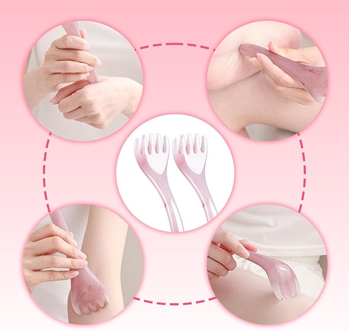 2Pcs Pink Head Massager Scalp Tool, Gua Sha Scalp Massager & Comb for Hair Growth, Relaxation and Stress Relief, Perfect Mother's Day Gifts for Women
