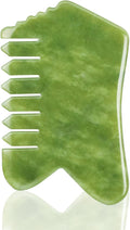Scalp Massage Comb, Scalp Massager for Hair Growth, Head Scratcher for Itchy Scalp, Face and Body Gua Sha Tool, Meridian Brush, Natural Jade Stone