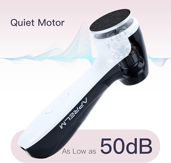 APRELM Rechargeable Electric Foot Callus Remover with 3-Sizes 120Pcs Sandpaper Discs, Professional 1000RPM 3-Speed Control Electric Foot File (E7 Black)