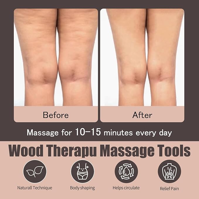 Wood Therapy Massage Tools, Lymphatic Drainage Massager, Pain Relief, Neck, Back, Whole Body Massage Multi-Functional Massager