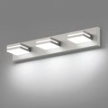 SineRise LED Modern Bathroom Vanity Light Fixtures (3-Light, 24-Inch), Brushed Nickel Modern Acrylic Bathroom Wall Lighting Fixtures Over Mirror (Cool White 6000K)