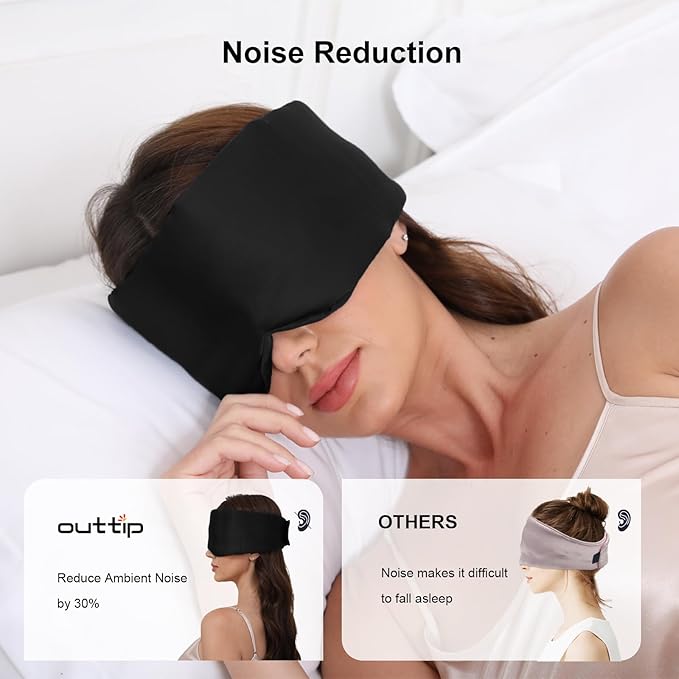 100% Mulberry Silk Sleep Mask for Women & Men Beauty Sleep, Adjustable Blindfold Silk Eye Mask for Sleeping Side Sleepers, Soft Pressure-Free Design for Home, Travel, Office, Nap