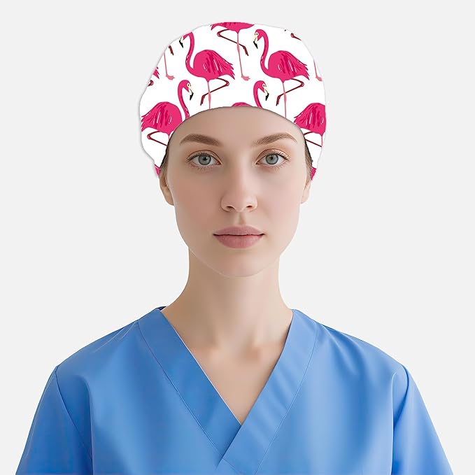 2 Pcs Working Cap with Sweatband for Women Men, Adjustable Cleaning Working Hats, Nurse Surgical Caps