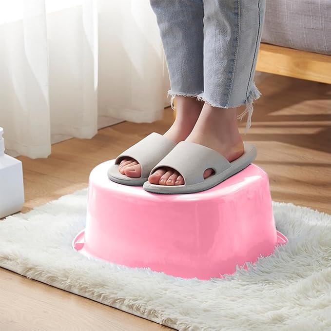 Foot Soaking Tub Sturdy Soaking Feet Bucket Large Size Foot Basin Thickened Massager Tub with Raised Massage Nodes Exfoliation Callus Pedicure Foots Spa Bath Bucket (2 PCS Pink)