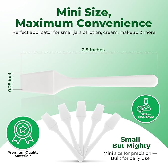 Kopperko Mini Spatula (2.5”, 500 Pack) - Small Facial Makeup Spatula for Skincare, Creams & Crafts | Eye Cream Applicator Tool for Mixing, Cosmetic, Face Mask | Disposable Makeup Applicators | White