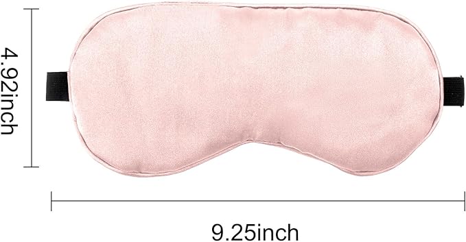 2 PCS Black Pink Satin Sleep Masks, Adjustable Silk Eye Mask for Sleeping, Eye Sleep Shade Cover, Blind Folds Soft Breathable Blindfold for Play Party Games Airplane Travel Essentials Cover Gifts
