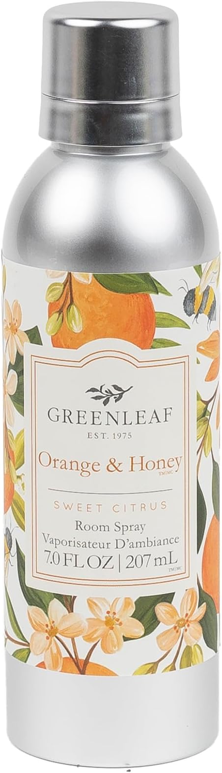 Greenleaf Gifts Orange & Honey Scented Room Air Freshener Spray | Non-Aerosol 7 oz Spray | Citrus Air Freshener for Home | Home Fragrance for Bedroom & Bathroom
