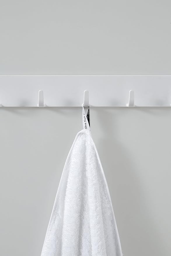 Aibaser Towels - Premium 100% Cotton Bath Towels Set (27 x 54 inches), Lightweight and High Absorbency Quick Drying (White)
