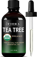 Tea Tree Oil – 100% Pure Organic Tea Tree Essential Oil for Skin, Face, Hair, Scalp, Nails, and Toenail – Therapeutic Grade Tree Tea Oil for Acne & Hair Growth – 1 fl oz - By Fiora Naturals