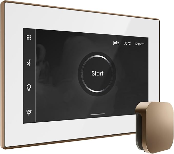 Mr Steam Bliss Max Steam Shower Ctrl Pkg w/iSteamX Control and Steamhead in White Brilliant Black